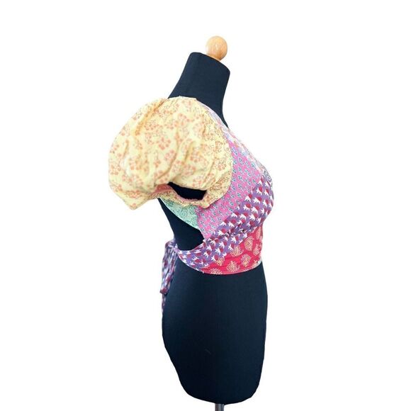 LOVE THE LABEL Patchwork Cotton
Voile Crop Top Size - Picture 4 of 7